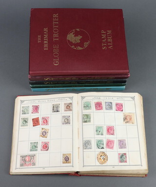 A Lincoln album of world stamps including used GB Victoria and later, Mexico, Brazil, USA, Russia, an Eddimar Globe Trotter album of used GB Victoria to Elizabeth II, Swaziland, Spain etc, 4 stock books of world stamps - Singapore, Pakistan, USA etc 