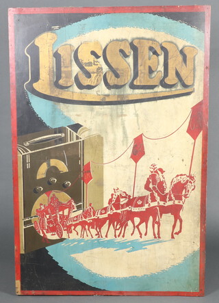 Advertising, oil on board, radio advertisement "Lissen" 152cm x 102cm