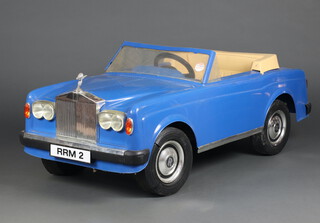 Triang Sharna, a pedal car in the form of a Rolls Royce Corniche in blue 48cm h x 122cm l x 52cm w