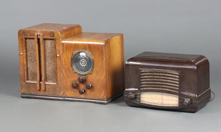 A Wood veneered RAP Transatlantic valve radio, together with a Bakelite Cossor 464 valve radio