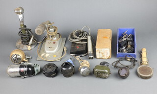 Various vintage microphones including a boxed Film Industries Ltd. Ribbon Type M8