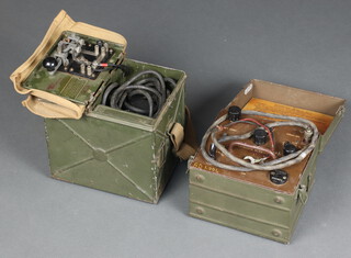 A WWII military radio Wavemeter Class D No. 1 Mk II, together with a WWII army signalling lamp unit