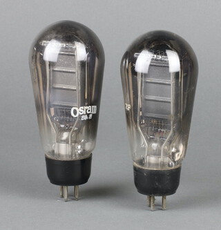 A pair of rare Osram DA30 audio power output valves both with continuity and filament springs that have not lifted
