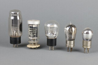 Various early valves all with continuity (no other test performed) including Tungsram P25/500 power output triode, Pip-top Marconi R5v with metal base and early BBC Logo, and others
