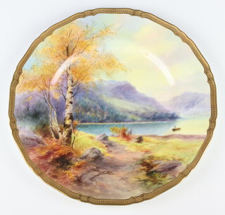 A Royal Worcester cabinet plate Lake Derwent Water by R Rushton 27cm 