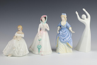 Four Royal Doulton figures - Heather HN2956 13cm, Christine HN3767 19cm, Julia HN2706 18cm and awakening HN2875 20cm 