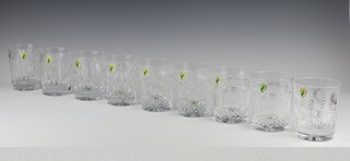 Nine Waterford The Millennium Happiness tumbler glasses 11cm