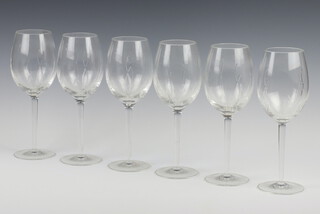 A set of 6 John Rocha for Waterford Crystal wine glasses 23cm 