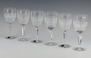 Six Waterford Crystal Colleen pattern wine glasses 