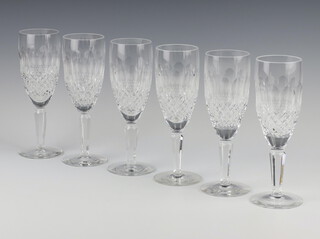 A set of 6 Waterford Crystal Colleen pattern champagne flutes 