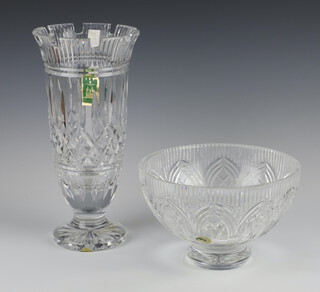 A Waterford Crystal flared neck vase 29cm, ditto fruit bowl 12cm 