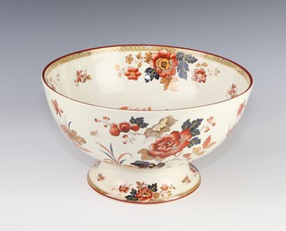 A Wedgwood "Eastern Flower" pattern pedestal bowl, raised on a spreading foot 31cm diam. 