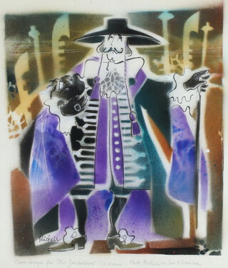 Keith Michell (1928-2015), costume design print, cover design for The Gondoliers TV Video Keith Michell as Don Alhambra 34cm x 30cm  