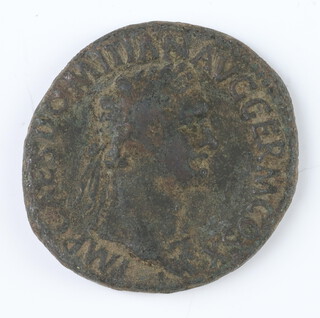 A brass dupondius coin of Domitian and 2 Roman brass sestertius coins for wives and daughters of emperors