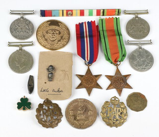 Six Second World War medals and badges