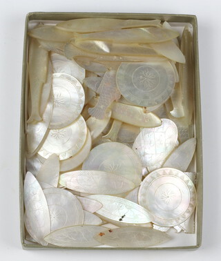 A collection of 80 Chinese mother of pearl game counters 