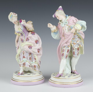 A pair of 19th Century Continental figures of a lady and gentleman 25cm 