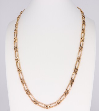 A 9ct yellow gold flat link necklace 51cm, 39.7 grams 