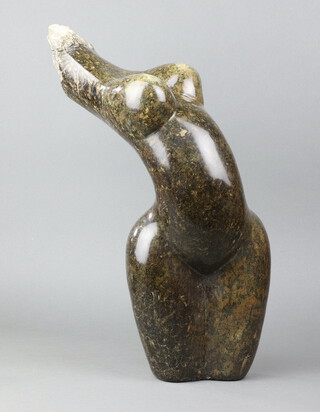 P Kotokwa, a South African hardstone sculpture in the form of a female torso 50cm h x 17cm 
