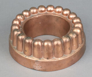 Jones Brothers, 4 Dow Street W, a 19th Century copper jelly ring mould with earls coronet and numbered 449 6cm x 15cm 