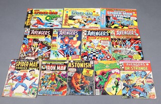 Marvel and DC Comics, a collection of 1970's UK editions include Tales to Astonish No.20, Spiderman Comics Weekly no.82, Super Spiderman with The Super Heroes no.194, Super Spiderman with The Super Heroes no.159, Super Spiderman and The Titans no.200, The Invincible Iron Man no.58, Green Lantern no.102, The Adventures Featuring Dr Strange no.54, The Avengers no.9, The Avengers no.13, The Avengers and The Savage Sword of Conan no.105 and The Avengers no.10  