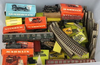 Marklin, a collection of boxed and unboxed wagons, tenders, rolling stock, track and track accessories 