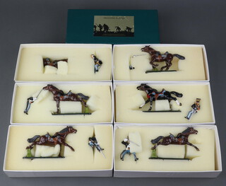 Frontline Figures, 6 cast metal painted figure of the 4th Light Dragoons (The Queens Own) to include NCO, trooper type one and two, officer, bugler, dead trooper, all boxed 