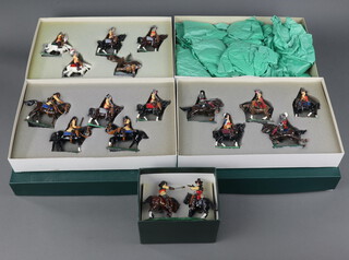 Mulberry Miniatures, 9 boxed collections of cast metal painted figures including Oliver Cromwell's Regiment (5pcs), Royalist Pikemen (6pcs), Prince Rupert's Life Guards (x 3 sets of 5pcs) , Parliamentary Pike Men (6pcs), Hamden's Green Coats (6pcs) and Prince Rupert's Life Guard of Horse (5pcs) and Trooper of Hopton's Horse Verses Office of Masseys Ironsides (2pcs) 