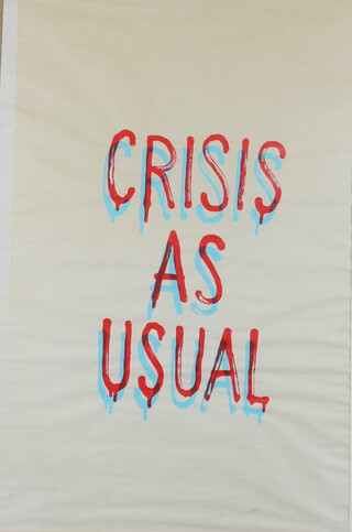 ** Banksy (b1974) screen print on 50 gsm wove, "Crisis as Usual" (2019) 69cm x 45cm  **Please Note - Artist's Resale Rights may be payable on this lot 