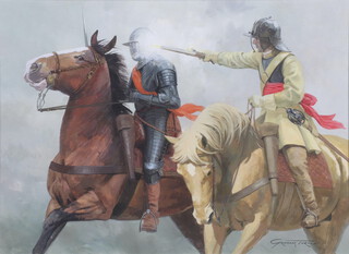 ** Graham Turner '01, watercolour signed and dated, soldiers on horseback 32cm x 44cm **Please Note - Artist's Resale Rights may be payable on this lot 