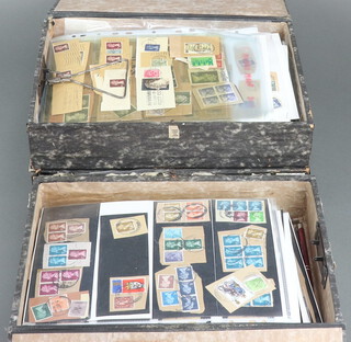 Three box files of GB stamps on paper 