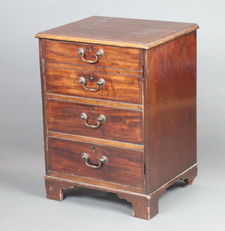 A 19th Century  mahogany commode converted to use as a cabinet on bracket feet 72cm h x 53cm w x 44cm d 
