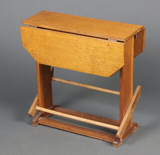 A light oak drop flap tea table 50cm h x 50cm w x 17cm 