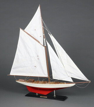 A model of the yacht Vigilant 83cm x 82cm x 10cm 