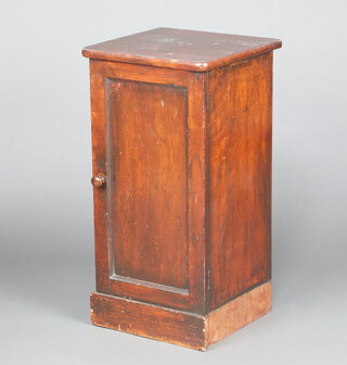 A Victorian mahogany pot cupboard enclosed by panelled door 73cm h x 37cm w x 36cm d 