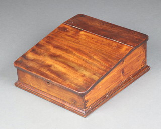 A Victorian rectangular mahogany clerks slope with hinged lid 16cm x 38cm x 43cm d 
