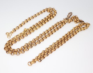 A yellow metal fancy link necklace (a/f) with 9ct clasp, 35.3 grams 