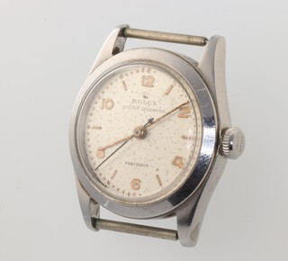 A 1940's gentleman's steel cased Rolex Oyster Speedking Precision ref 4220, contained in a 30mm case, numbered 371329