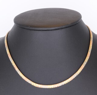 A 3 colour 14k necklace, 18 grams, 40cm 
