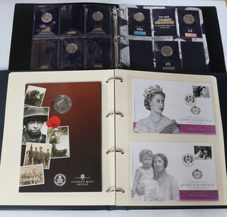 A folder of mixed crowns and coins and minor coins 