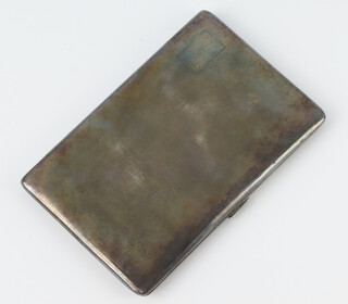 A silver engine turned cigarette case Birmingham 1938, gross weight 167 grams, 13cm 