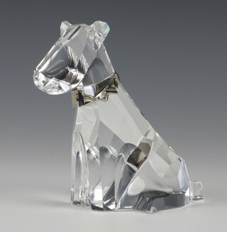 A Swarovski Crystal figure of a seated Schnauzer 11cm