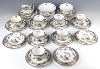 A Copeland Spode part tea set comprising 7 tea cups, 10 saucers, 12 small plates, milk jug, bowl and large bowl  