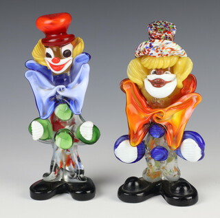 Two Murano glass clowns 20cm 