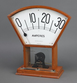 Griffin and George Ltd, a display voltmeter in a mahogany case 42cm x 28cm x 16cm 