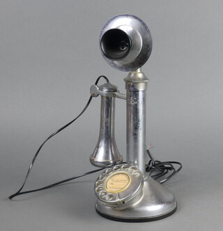 A GEC chromed candlestick dial telephone (dial loose)