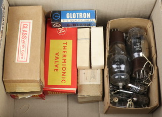 A Brimar 5R4GY valve boxed, ditto CV717 boxed and other valves 