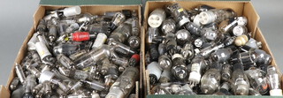 A collection of unboxed valves including BBC, Mullard, GEC, etc contained in 2 green fruit boxes