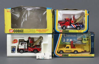 A Corgi Major "Homes Wrecker" Recovery Vehicle No 142 (missing operator figure), a Wrecker Truck No 144 and a Mazda Motorway Maintenance Truck No 413, all boxed with inserts  