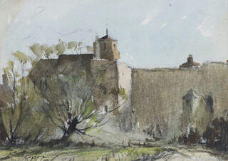 **Edward Wesson (British 1910-1983) watercolour signed "Amberley Castle" 20cm x 29cm **Please Note - Artist's Re-sale Rights may be payable on this lot